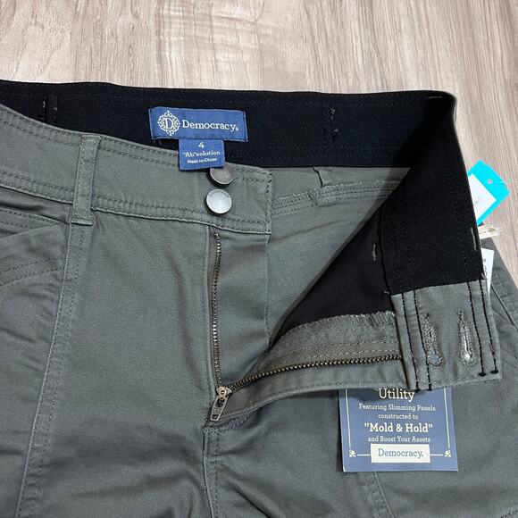 Democracy AbSolution Tapered High Waist with Snap Hem Gray Pants Size 4 - Picture 9 of 10
